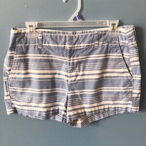 Khakis by Gap 3 inch shorts, blue & white striped, size 6